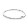 Bracelet jonc ovale à charnière en argent sterling et cristal CZ transparent