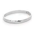 Bracelet jonc en argent sterling à bande épaisse et taille diamant