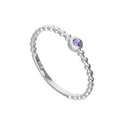 Bague en argent sterling et cristal Alexandrite CZ, pierre de naissance du mois de juin, perles 48 - 62,5