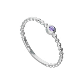 Bague en argent sterling et cristal Alexandrite CZ, pierre de naissance du mois de juin, perles 48 - 62,5
