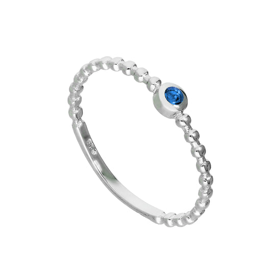 Bague en argent sterling et cristal CZ tanzanite, pierre de naissance de décembre, avec perles IU