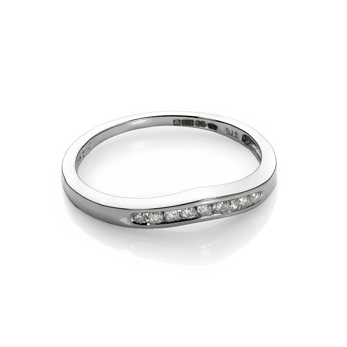 Bague en or blanc 9 carats avec diamants de 0,1 carat