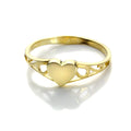 Chevalière en or jaune 9 carats personnalisable en forme de cœur