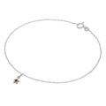 Bracelet de cheville Belcher en argent sterling fin avec breloque étoile en cristal CZ - 25,4 cm