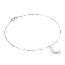 Bracelet de cheville Belcher en argent sterling fin avec breloque en forme de lune - 25,4 cm