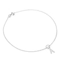 Bracelet de cheville Belcher en argent sterling fin avec breloque lettre de l'alphabet - 25,4 cm - AZ
