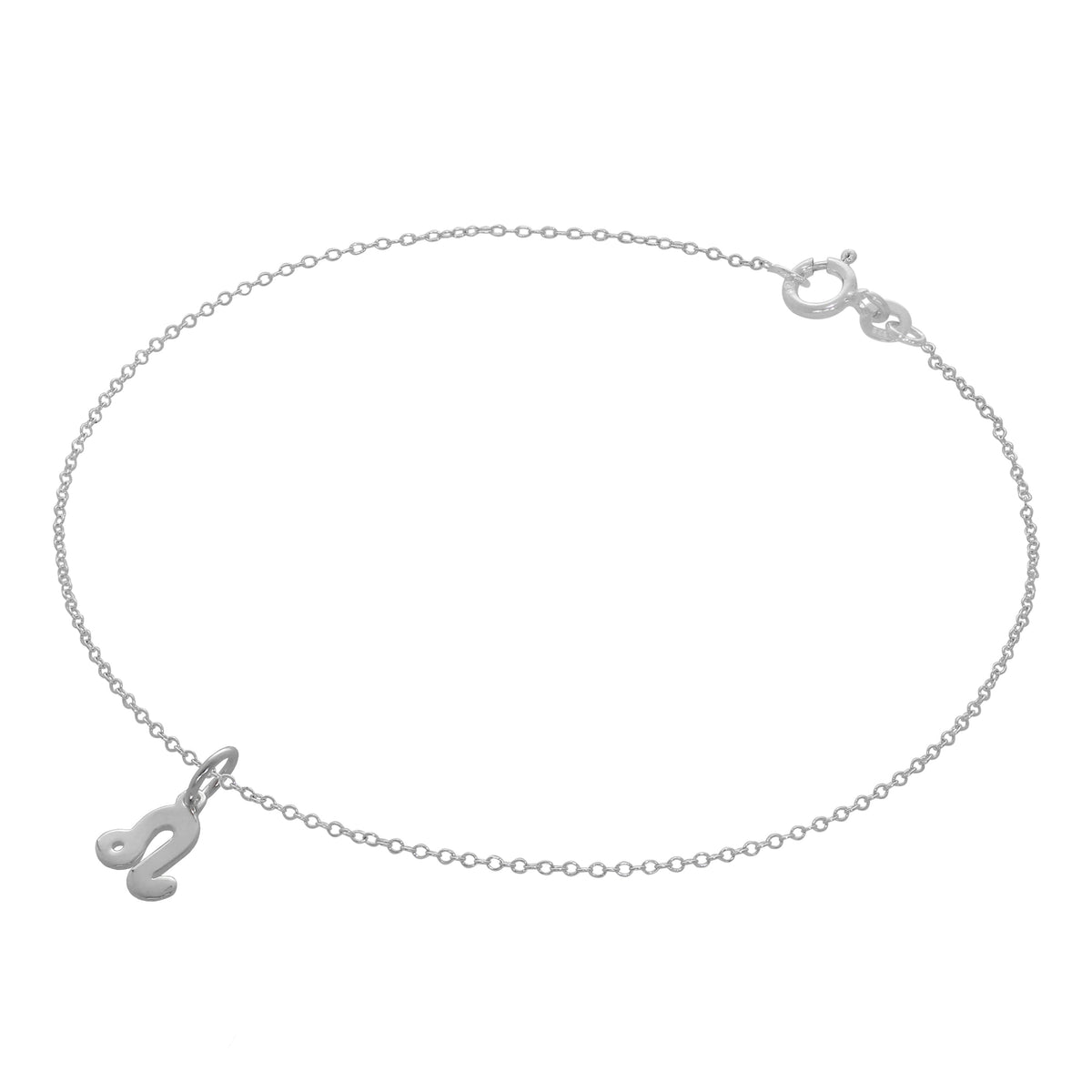 Bracelet de cheville Belcher en argent sterling fin avec symboles du zodiaque - 25,4 cm
