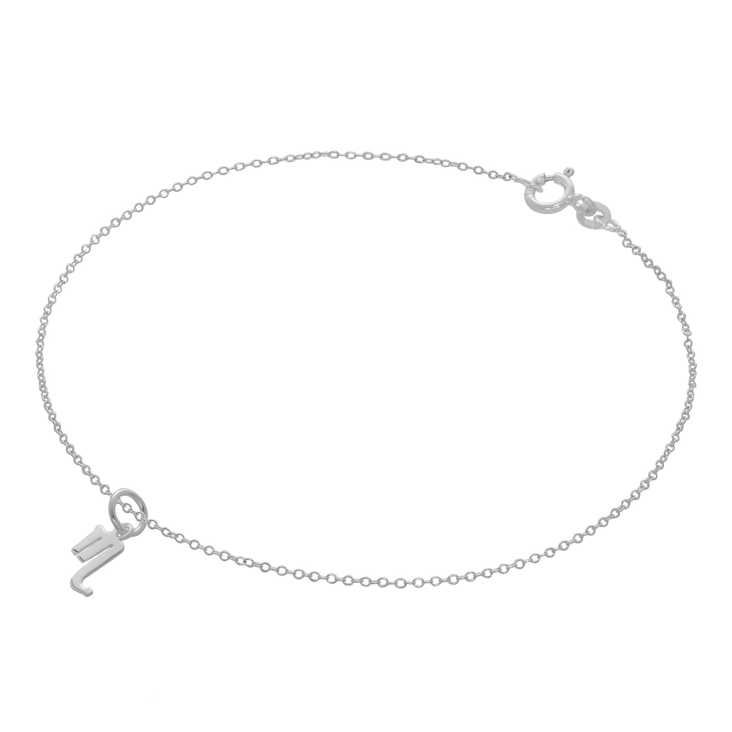 Bracelet de cheville Belcher en argent sterling fin avec symboles du zodiaque - 25,4 cm