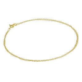 Bracelet de cheville double chaîne Belcher en argent sterling plaqué or - 25 cm