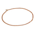 Bracelet de cheville double chaîne en argent sterling plaqué or rose de 1 mm - 25,4 cm