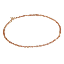 Bracelet de cheville double chaîne en argent sterling plaqué or rose de 1 mm - 25,4 cm