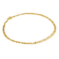 Bracelet de cheville double chaîne Figaro arrondie en argent sterling plaqué or de 2 mm - 25 cm