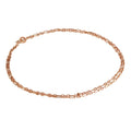 Bracelet de cheville double chaîne Figaro arrondie en argent sterling plaqué or rose de 2 mm - 25,4 cm
