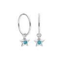 Boucles d'oreilles créoles dormeuses en argent sterling avec pierre de naissance en cristal CZ, 10 à 22 mm