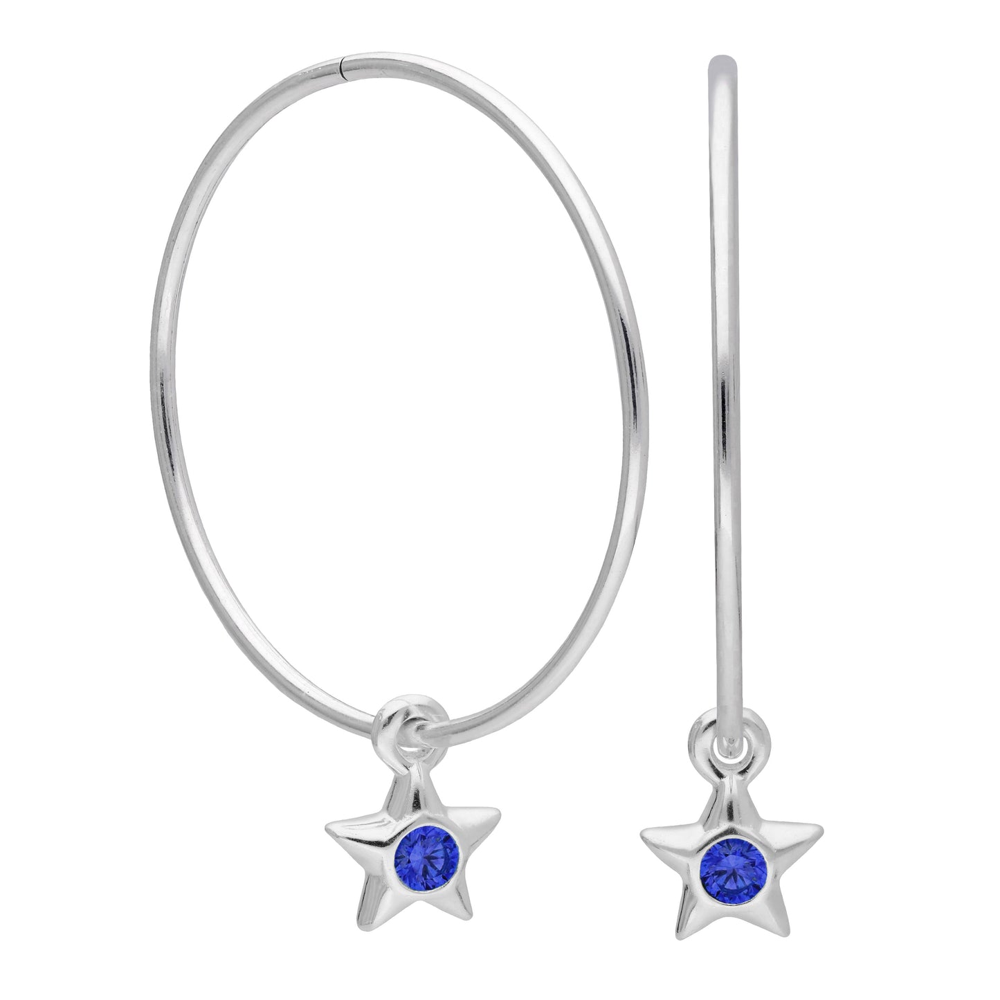 Boucles d'oreilles créoles dormeuses en argent sterling avec pierre de naissance en cristal CZ, 10 à 22 mm