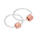 Boucles d'oreilles créoles dormeuses en argent sterling plaqué or rose, perles carrées de 4 mm, 14 à 22 mm