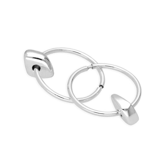 Boucles d'oreilles créoles dormeuses en argent sterling avec perles fines de 12 à 22 mm