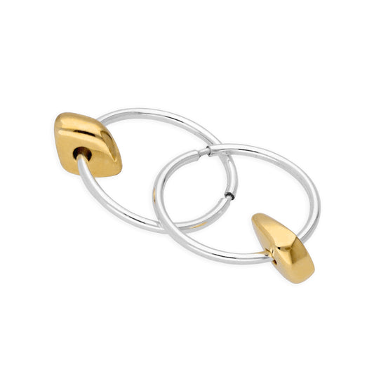 Boucles d'oreilles créoles en argent sterling plaqué or avec perles fines de 12 à 22 mm