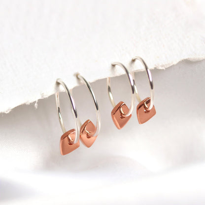 Boucles d'oreilles créoles en argent sterling plaqué or rose avec perles fines de 12 à 22 mm