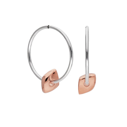 Boucles d'oreilles créoles en argent sterling plaqué or rose avec perles fines de 12 à 22 mm