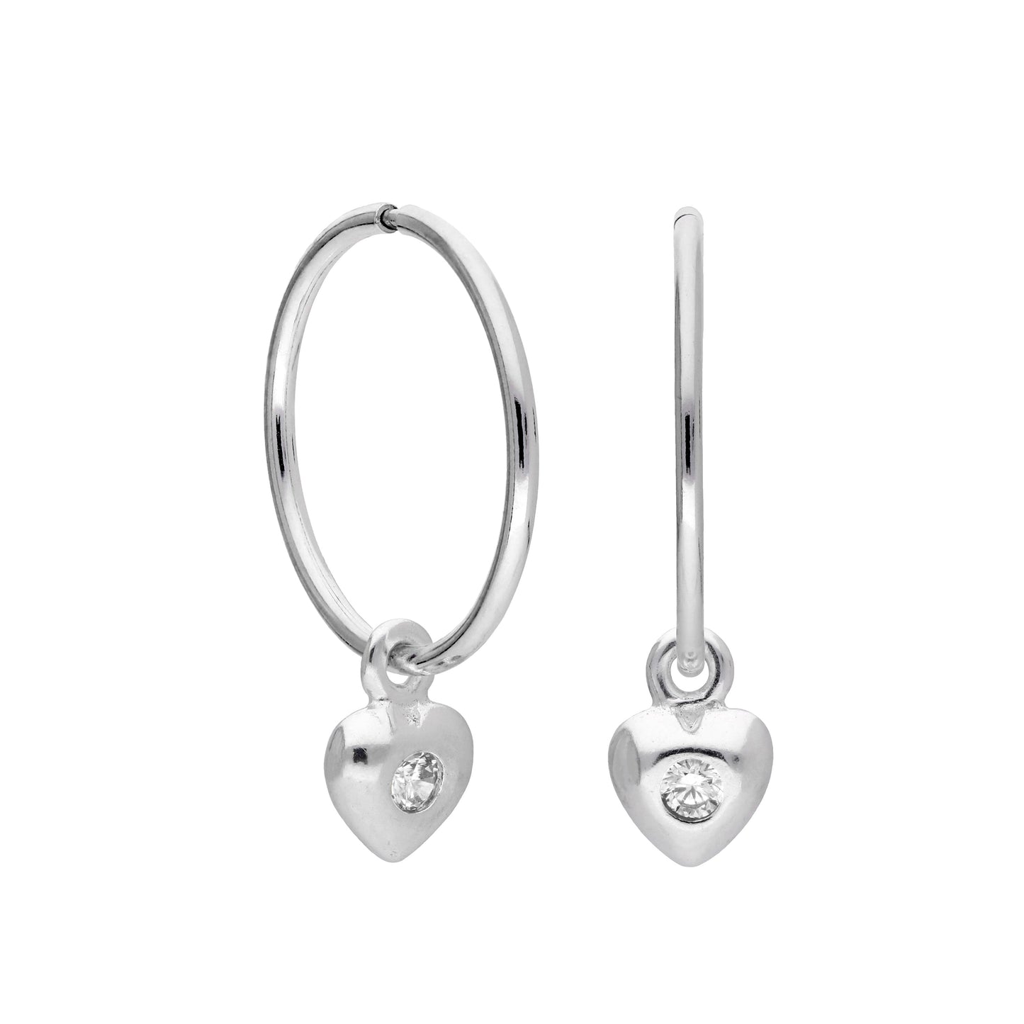 Boucles d'oreilles créoles dormeuses en argent sterling avec cristaux CZ de 10 à 22 mm