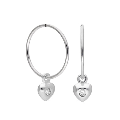 Boucles d'oreilles créoles dormeuses en argent sterling avec cristaux CZ de 10 à 22 mm