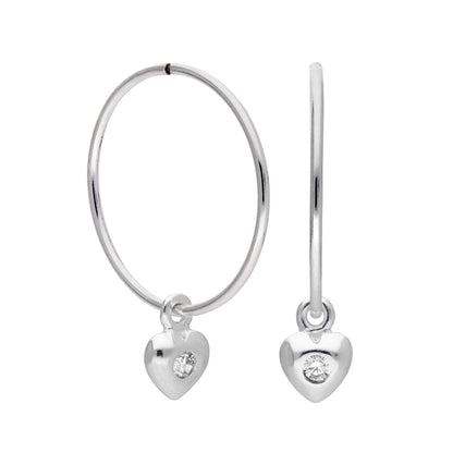Boucles d'oreilles créoles dormeuses en argent sterling avec cristaux CZ de 10 à 22 mm