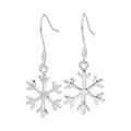 Boucles d'oreilles flocon de neige d'hiver en argent sterling