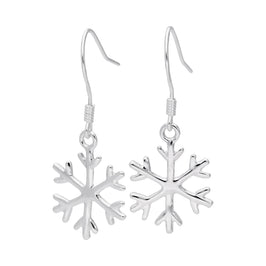 Boucles d'oreilles flocon de neige d'hiver en argent sterling
