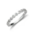Bague demi-éternité en argent sterling avec pois - Tailles 48 à 65