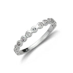 Bague demi-éternité en argent sterling avec pois - Tailles 48 à 65