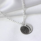Breloque ronde personnalisée en argent sterling avec empreinte digitale