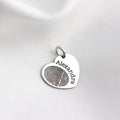 Breloque cœur en argent sterling personnalisée avec empreinte digitale