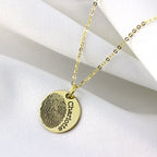 Breloque ronde personnalisée en or 9 carats avec empreinte digitale