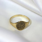 Chevalière personnalisée en or 9 carats avec empreinte digitale