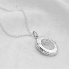 Collier médaillon personnalisé en argent sterling avec empreinte digitale