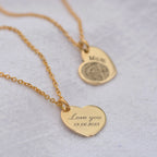 Breloque cœur en argent sterling personnalisée avec empreinte digitale