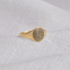 Chevalière personnalisée en or 9 carats avec empreinte digitale