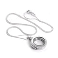 Collier médaillon à breloque flottante ronde en argent sterling sur chaîne