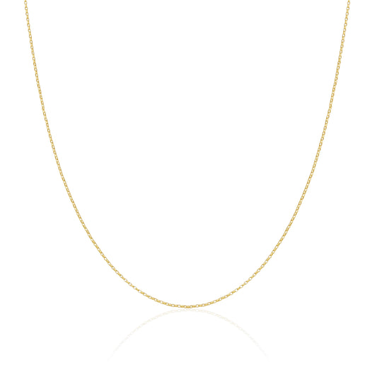 Chaîne Belcher légère en or 9 carats, taille diamant, 40 à 50 cm