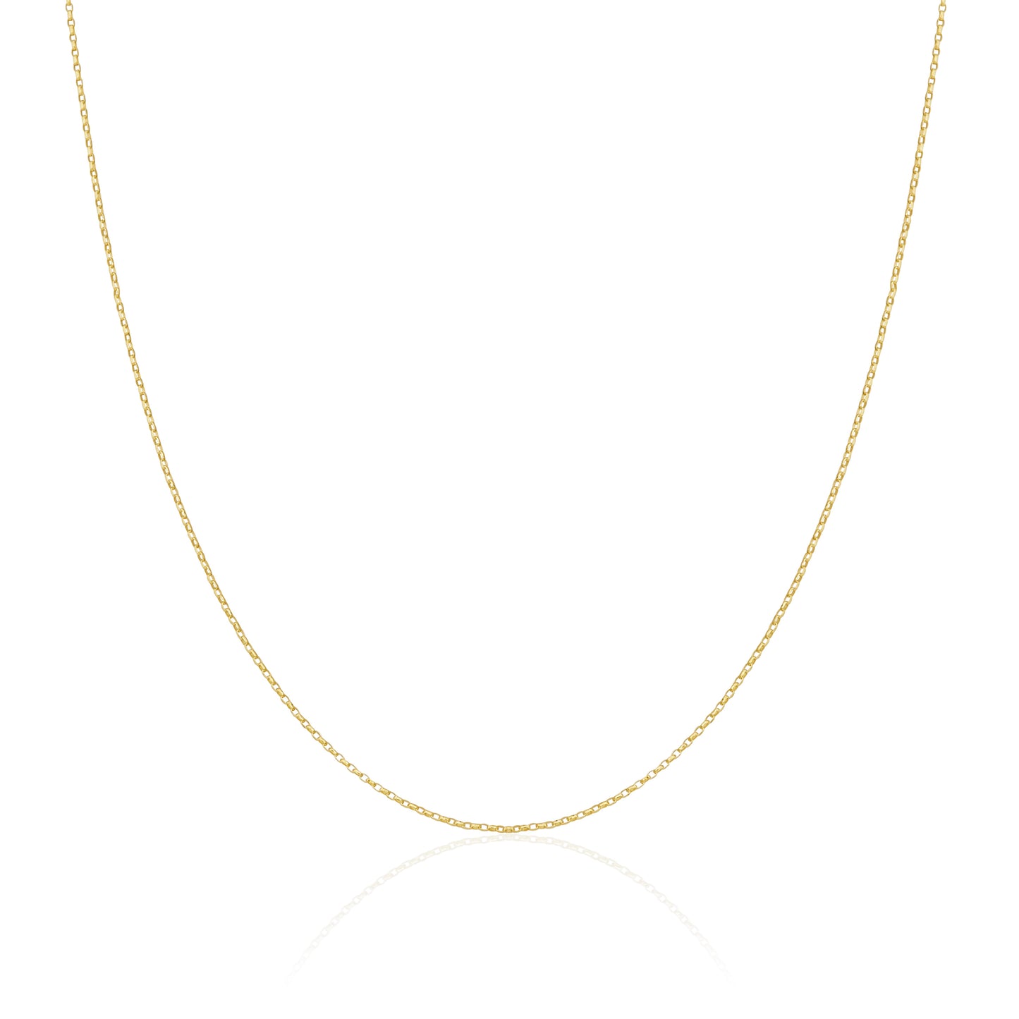 Chaîne Belcher légère en or 9 carats, taille diamant, 40 à 50 cm