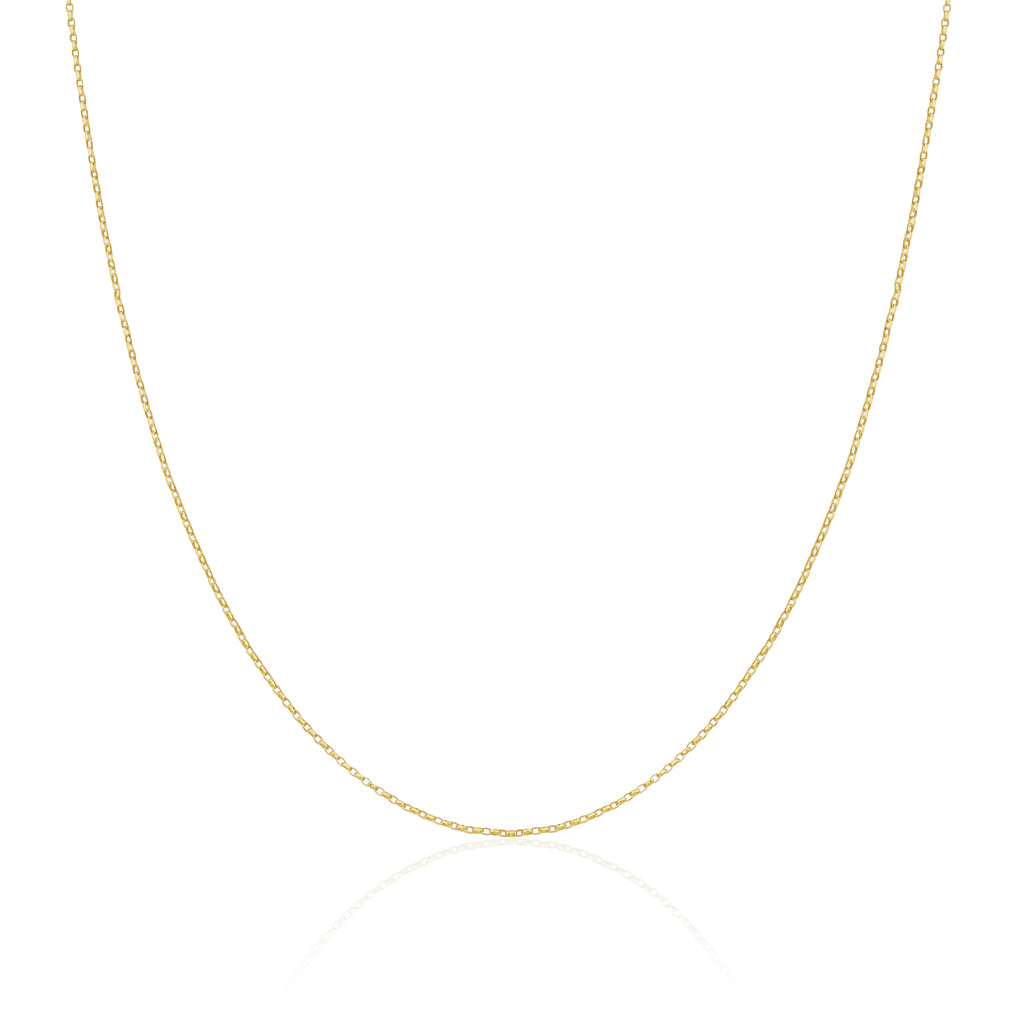 Chaîne Belcher légère en or 9 carats, taille diamant, 40 à 50 cm