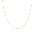 Chaîne Belcher légère en or 9 carats, taille diamant, 40 à 50 cm