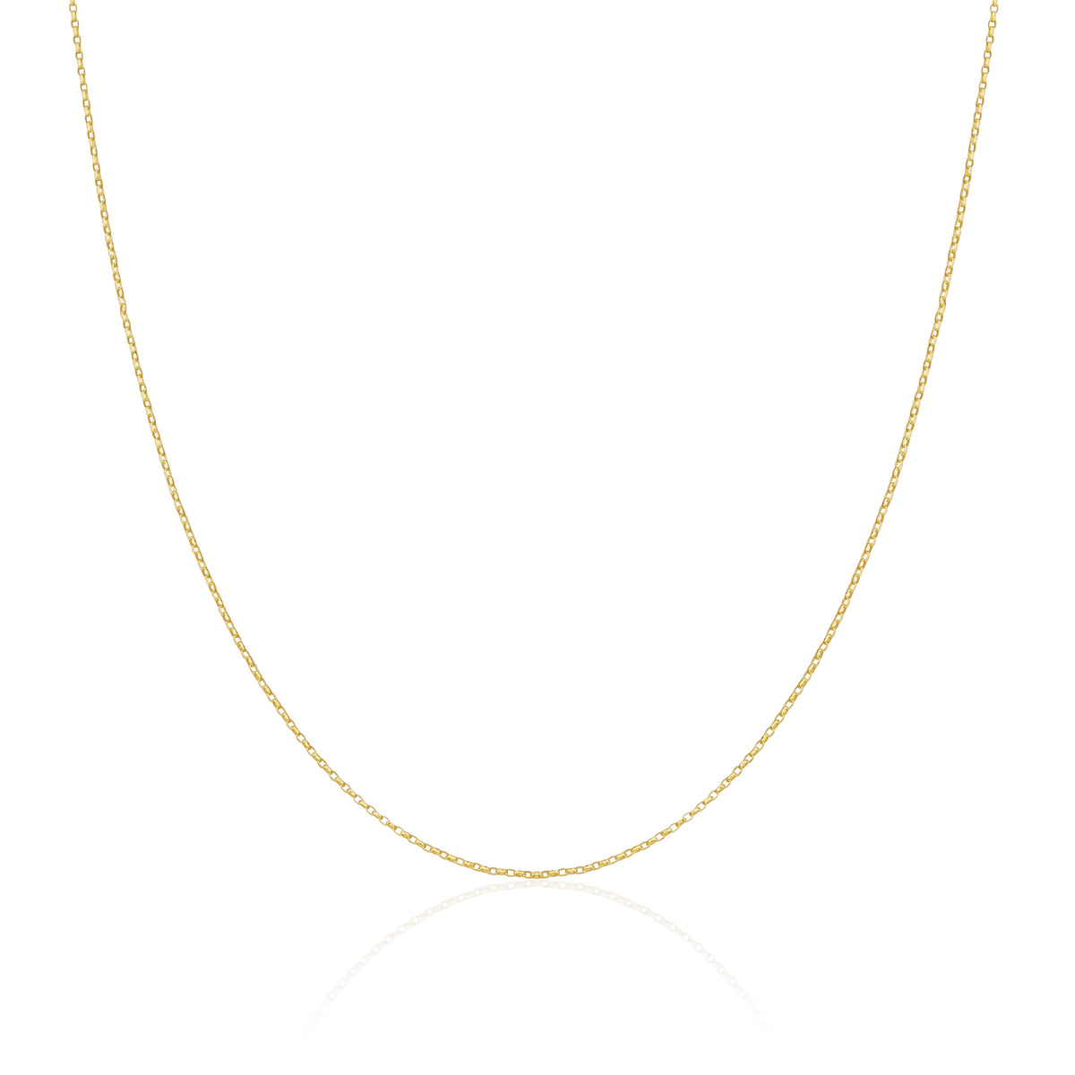 Chaîne Belcher légère en or 9 carats, taille diamant, 40 à 50 cm