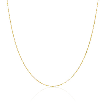 Chaîne Belcher légère en or 9 carats, taille diamant, 40 à 50 cm