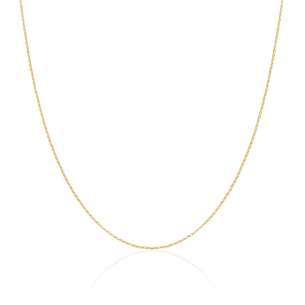 Chaîne Belcher légère en or 9 carats, taille diamant, 40 à 50 cm