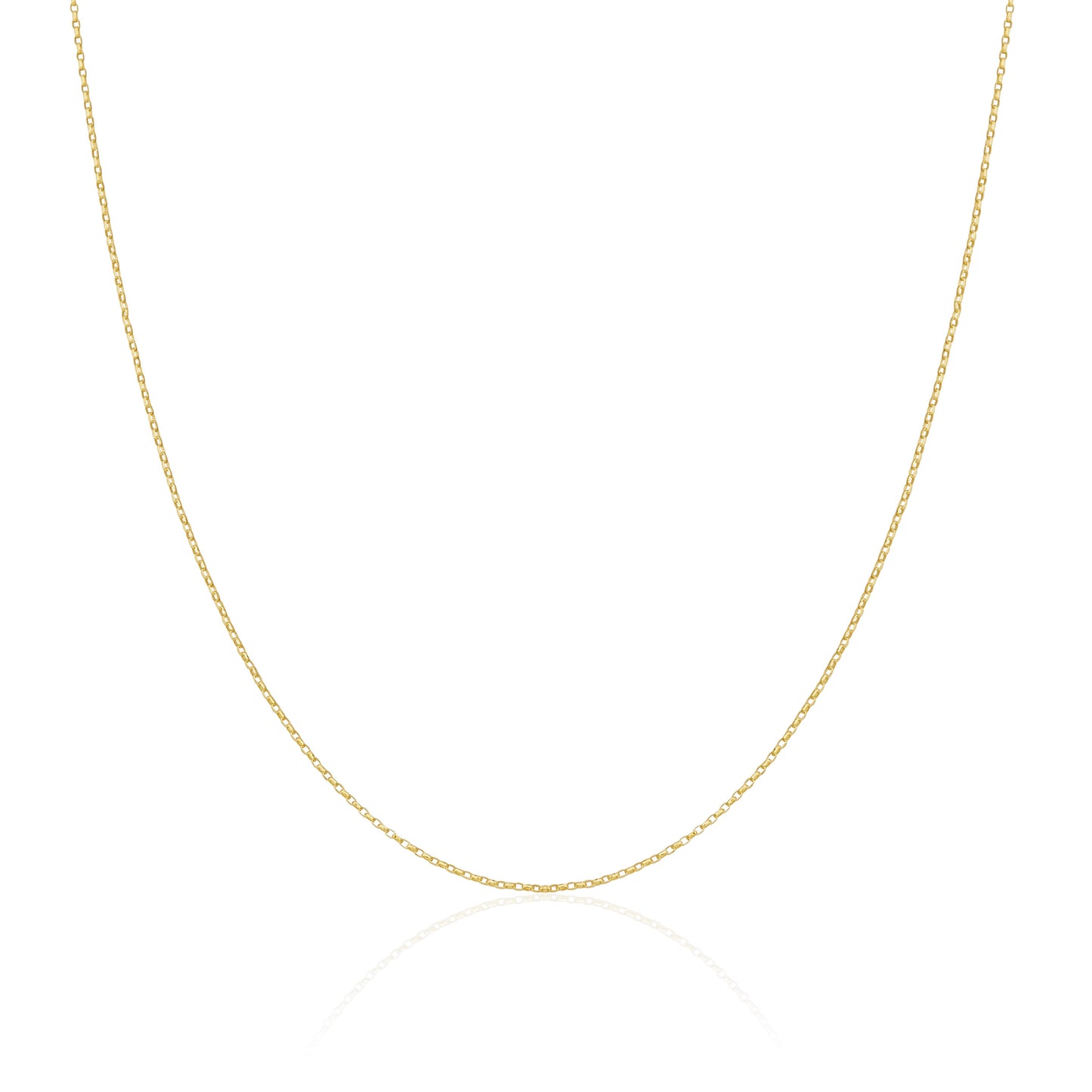 Chaîne Belcher légère en or 9 carats, taille diamant, 40 à 50 cm