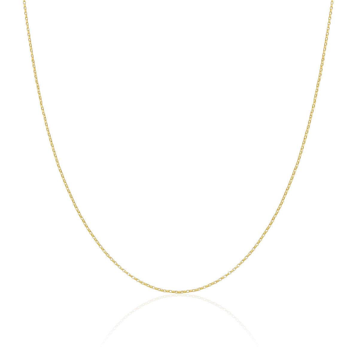 Chaîne Belcher légère en or 9 carats, taille diamant, 40 à 50 cm
