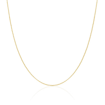 Chaîne Belcher légère en or 9 carats, taille diamant, 40 à 50 cm