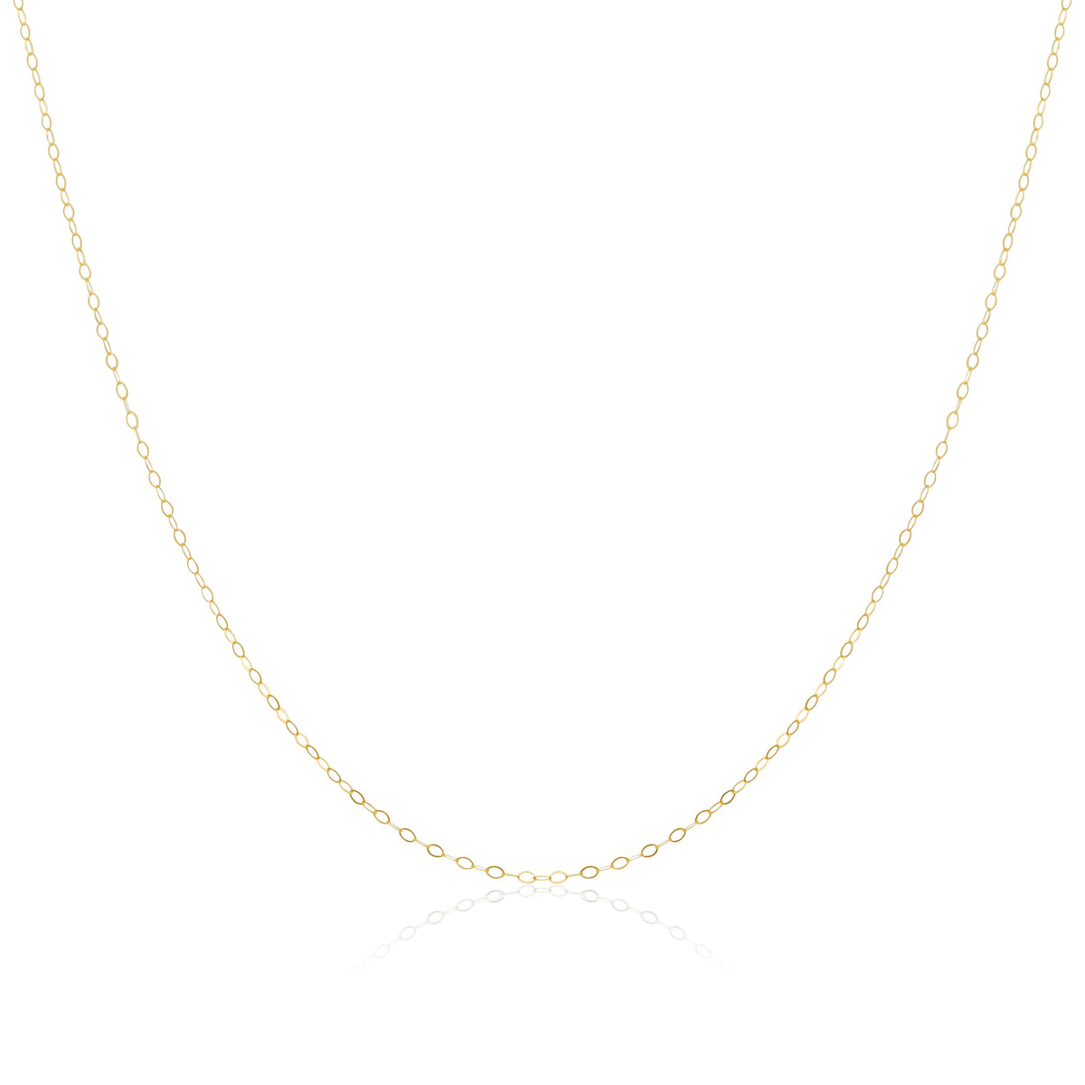 Chaîne légère en or 9 carats de 40 à 50 cm